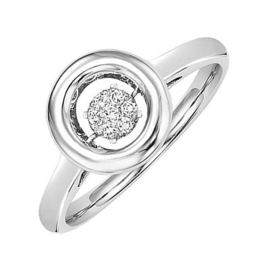 Gems One Silver (SLV 995) Diamond Rhythm Of Love Fashion Ring  - 1/10 ctw
