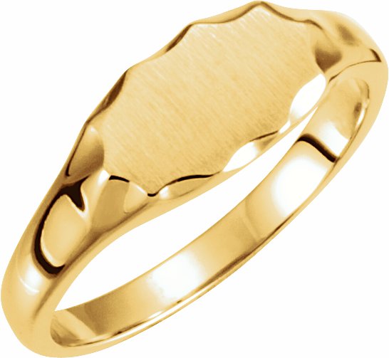 14K Yellow 11.2x6.7 mm Oval Signet Ring