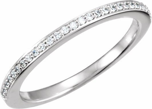 14K White 1/8 CTW Diamond Band