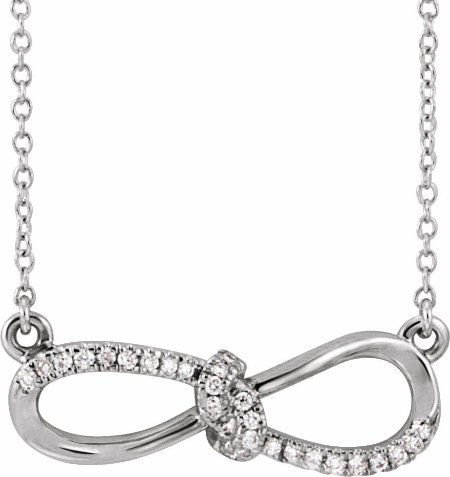 14K White 1/8 CTW Diamond Infinity-Inspired 18 Necklace