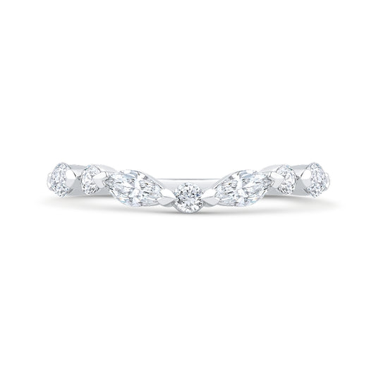 Shah Luxury 14K White Gold Diamond Contour Band