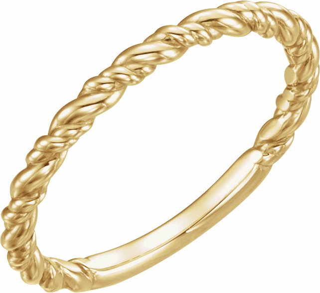 14K Yellow Stackable Rope Ring