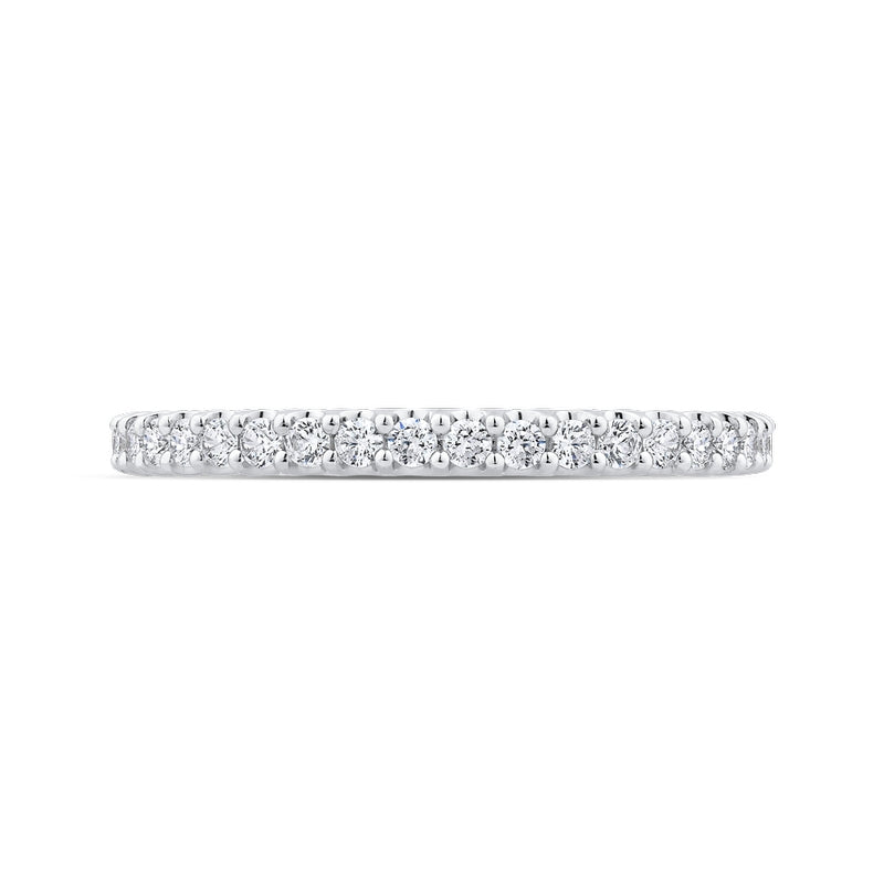 Shah Luxury 14K White Gold Half-Eternity Diamond Wedding Band