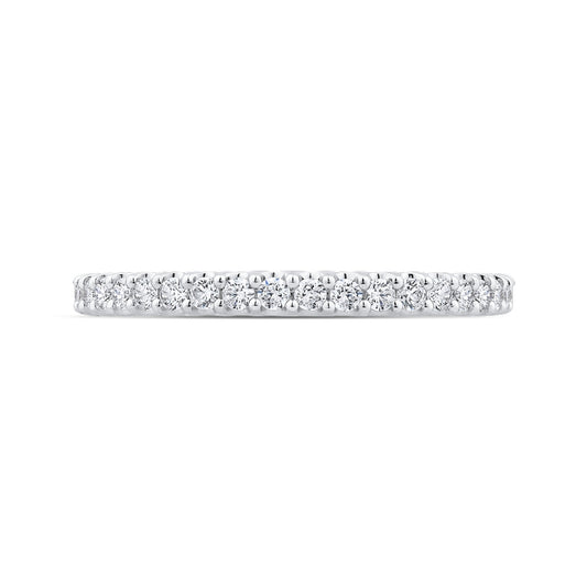 Shah Luxury 14K White Gold Half-Eternity Diamond Wedding Band