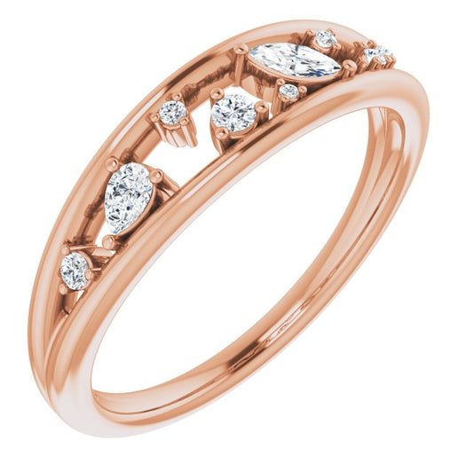 14K Rose 1/6 CTW Diamond Negative Space Ring