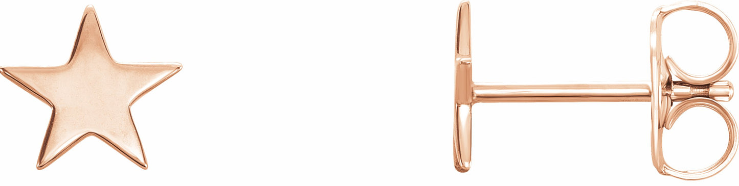 14K Rose Star Earrings