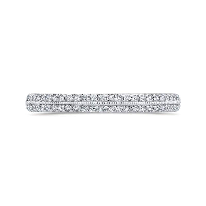 Shah Luxury Round Diamond Half-Eternity Wedding Band In 14K Two-Tone Gold