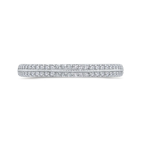 Shah Luxury Round Diamond Half-Eternity Wedding Band In 14K Two-Tone Gold