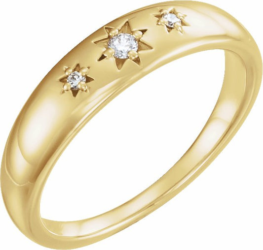 14K Yellow .05 CTW Diamond Starburst Ring