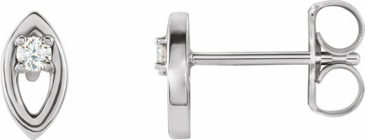 14K White .05 CTW Diamond Solitaire Earrings