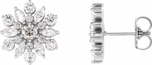 14K White 1 CTW Diamond Earrings