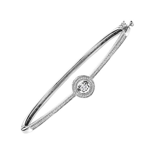 Gems One Silver (SLV 995) Diamond Rhythm Of Love Bangle   - 1/4 ctw