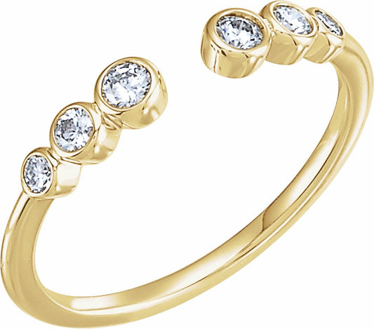 14K Yellow 1/4 CTW Diamond Negative Space Ring