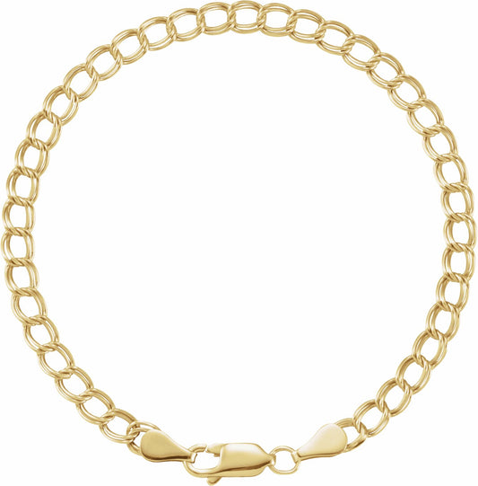 14K Yellow 4 mm Solid Charm 7 Bracelet