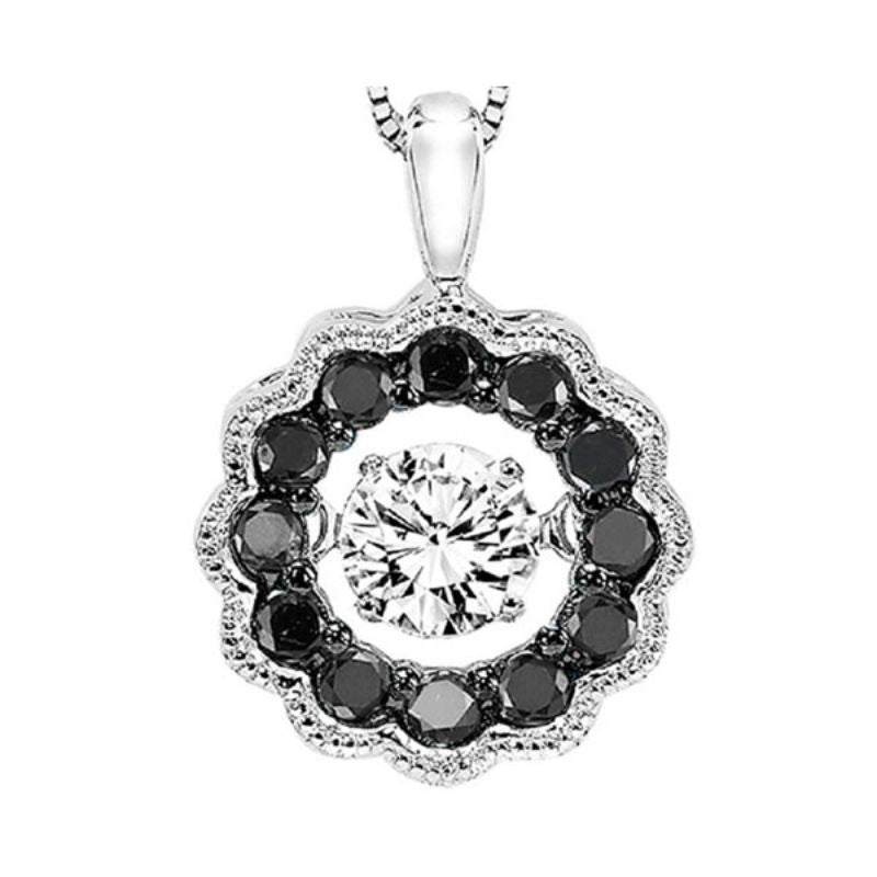 Gems One 14KT White Gold & Diamond Rhythm Of Love Neckwear Pendant  - 3/8 ctw