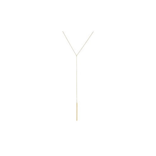14K Yellow Gold Adjustable 21-24 Inches Bar Drop Necklace