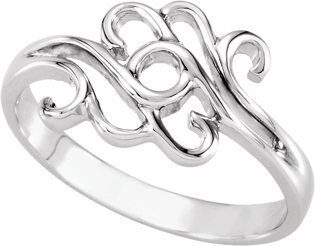 14K White Freeform Remount Ring