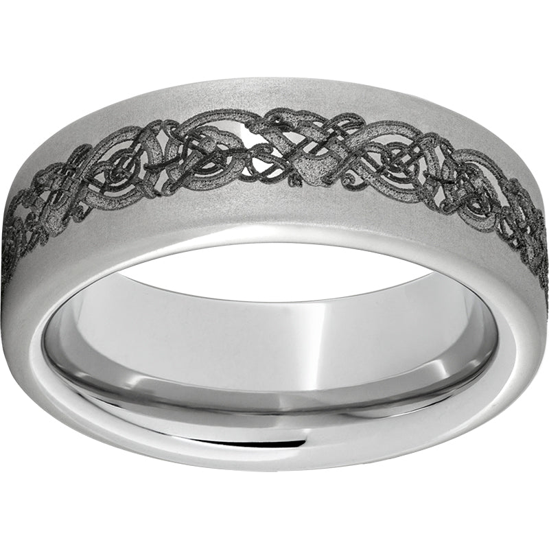 Serinium Pipe Cut Band with Norseman Laser Engraving