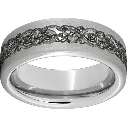 Serinium Pipe Cut Band with Norseman Laser Engraving