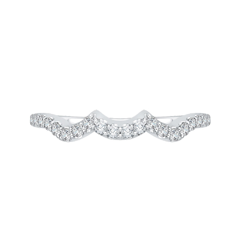 Shah Luxury 14K White Gold Round Diamond Wedding Band