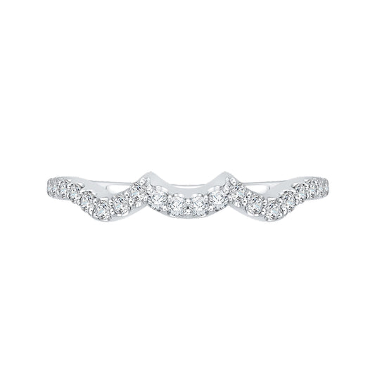 Shah Luxury 14K White Gold Round Diamond Wedding Band