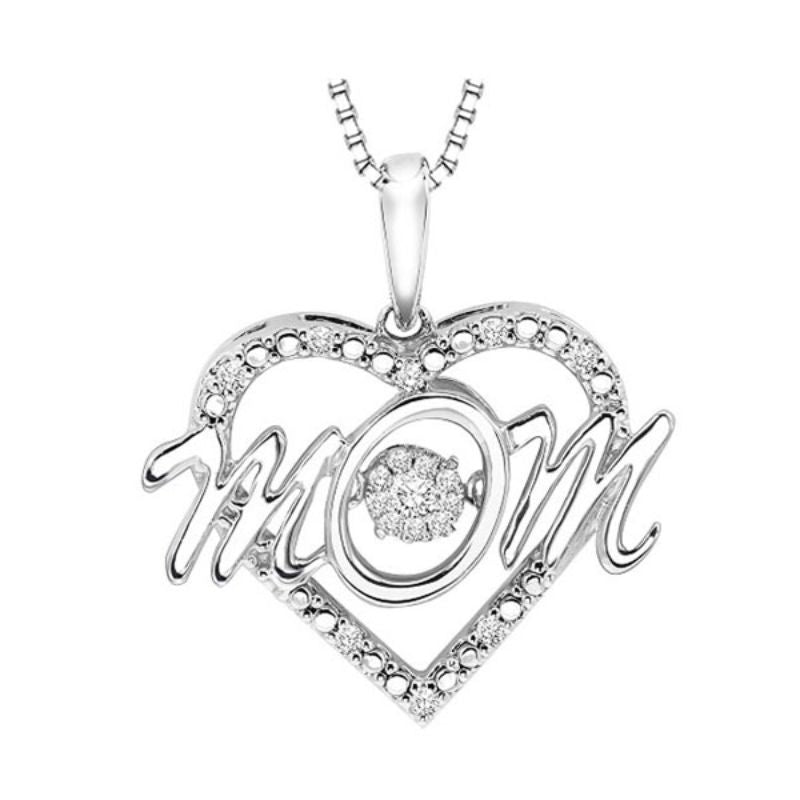 Gems One Silver (SLV 995) Diamond Rhythm Of Love Neckwear Pendant  - 1/10 ctw