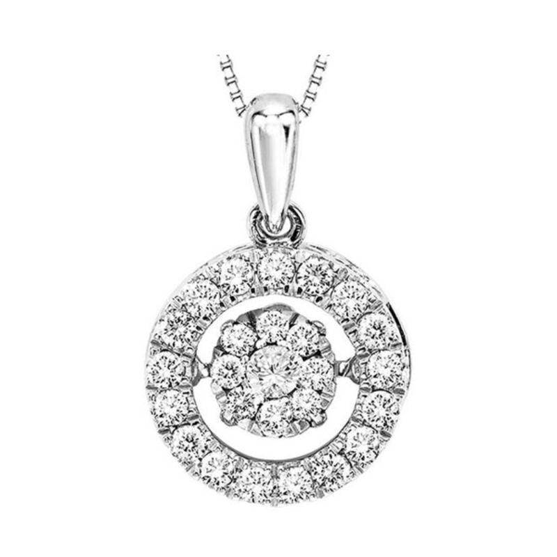Gems One 10KT White Gold & Diamond Rhythm Of Love Neckwear Pendant  - 1/2 ctw