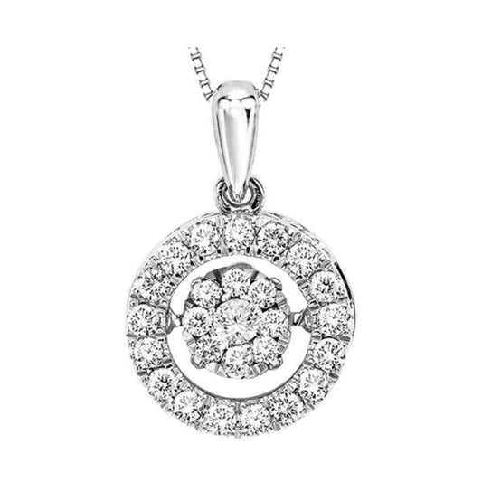 Gems One 10KT White Gold & Diamond Rhythm Of Love Neckwear Pendant  - 1/2 ctw