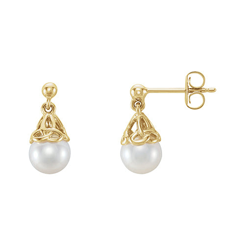 Stuller 14k Yellow Gold Pearl Earrings