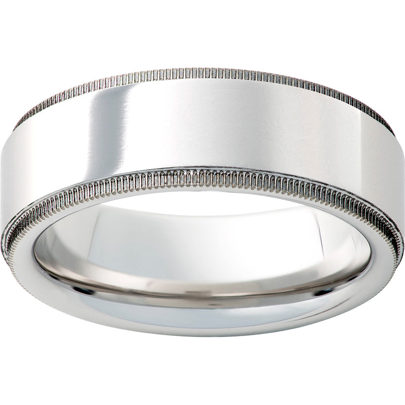 Serinium Flat Band with Milgrain Grooved Edges