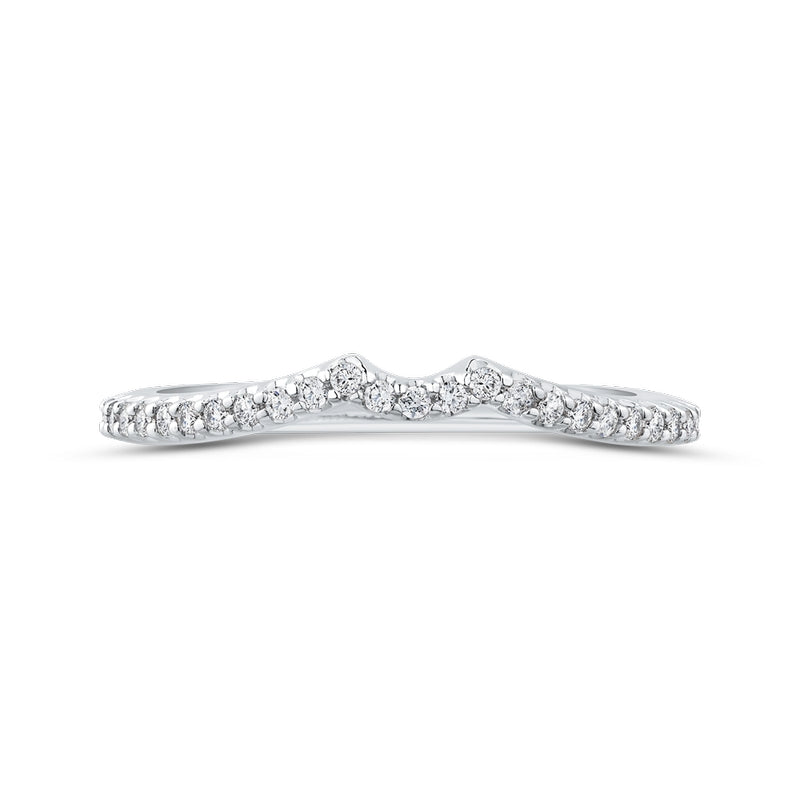 Shah Luxury 14K White Gold Round Diamond Wedding Band
