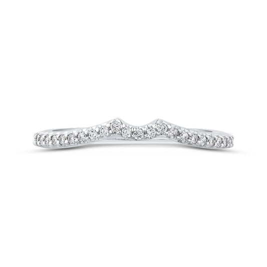 Shah Luxury 14K White Gold Round Diamond Wedding Band