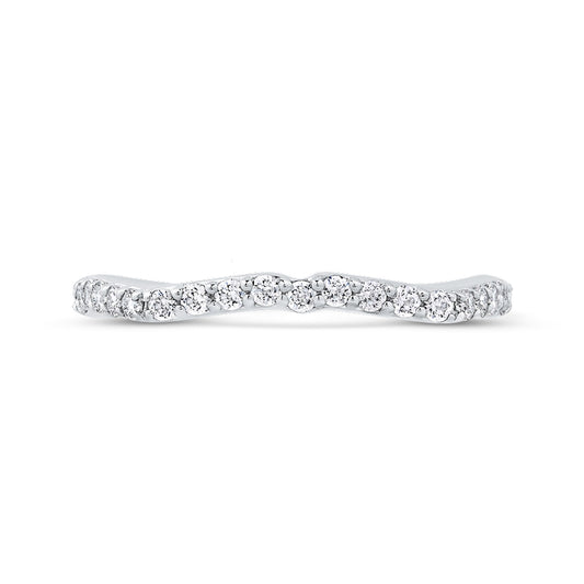 Shah Luxury 14K White Gold Round Diamond Wedding Band