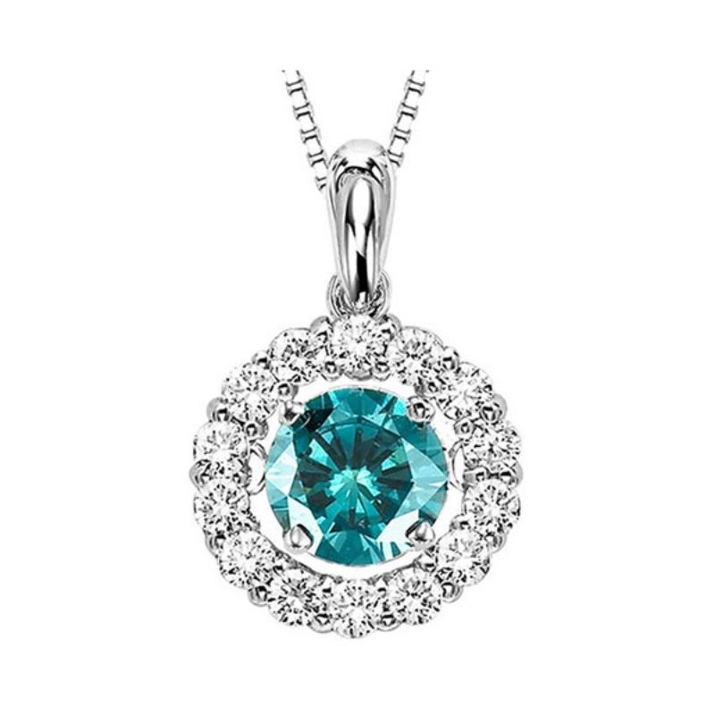 Gems One 14KT White Gold & Diamond Rhythm Of Love Neckwear Pendant  - 1 ctw