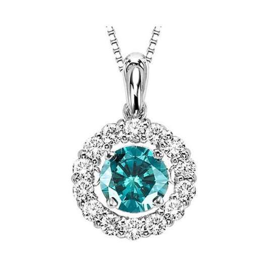 Gems One 14KT White Gold & Diamond Rhythm Of Love Neckwear Pendant  - 1 ctw