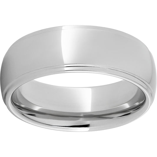Serinium Domed Band with Grooved Edges and a Polish Finish