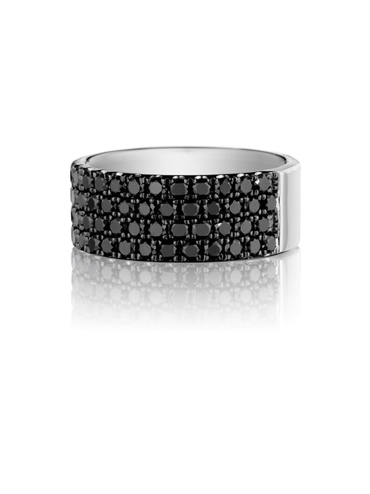 Henri Daussi 9mm Men's Wedding Band MB4 14k Gold White 2.75 Ctw.