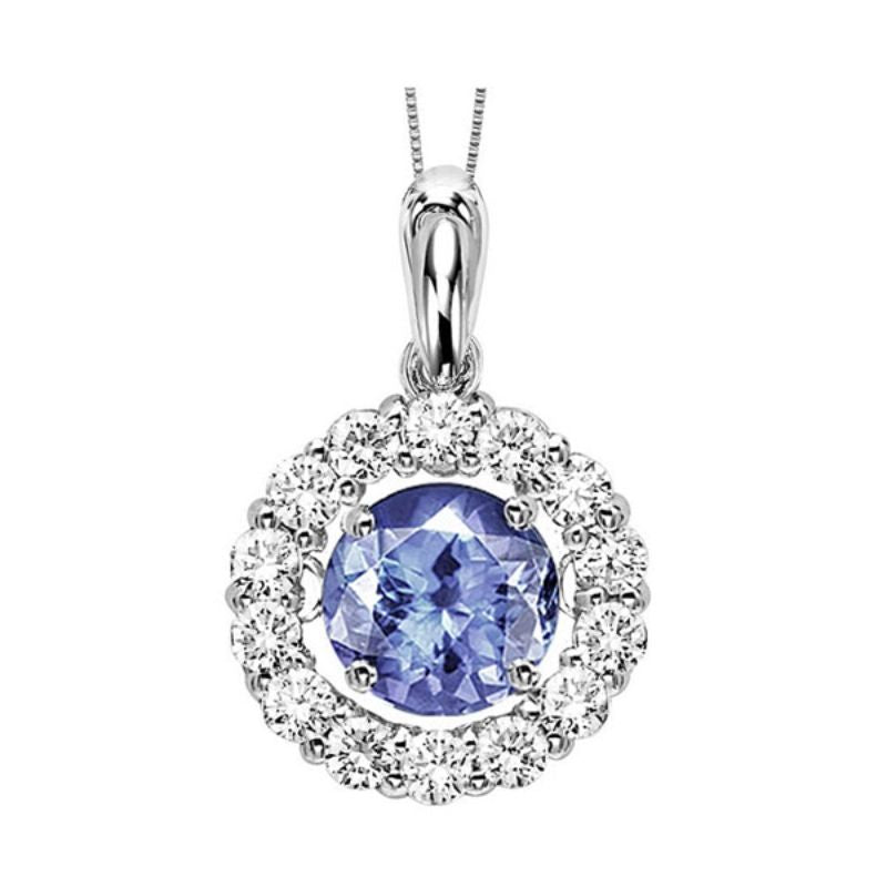 Gems One 14KT White Gold & Diamond Rhythm Of Love Neckwear Pendant  - 1/4 ctw
