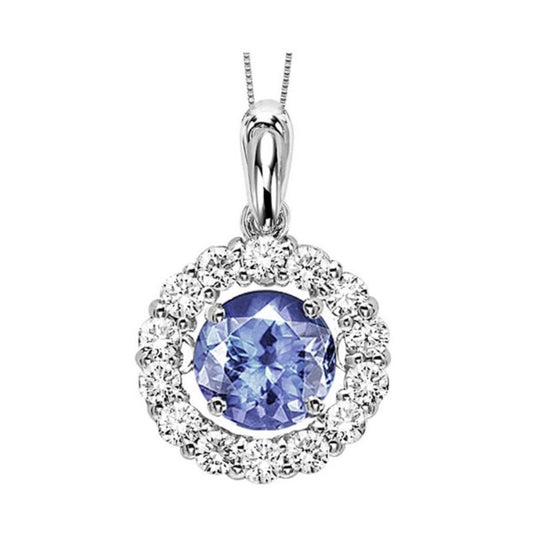 Gems One 14KT White Gold & Diamond Rhythm Of Love Neckwear Pendant  - 1/4 ctw