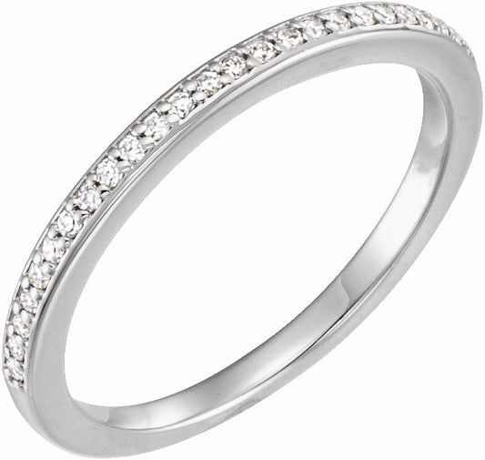 14K White 1/10 CTW Diamond Matching Band