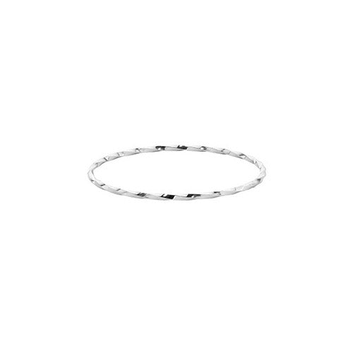 14K White Gold 1.8mm Square Twist Bangle Bracelet