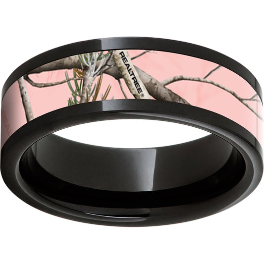 Black Diamond Ceramic Pipe Cut Band with Realtree AP Pink Inlay