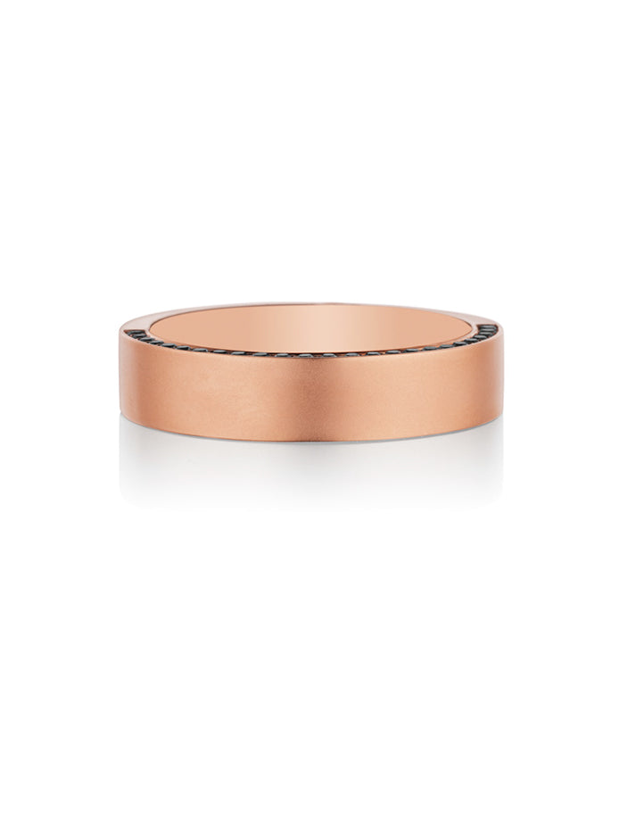 Henri Daussi 5mm Men's Wedding Band MB39-2 18k Gold Rose 0.40 Ctw.