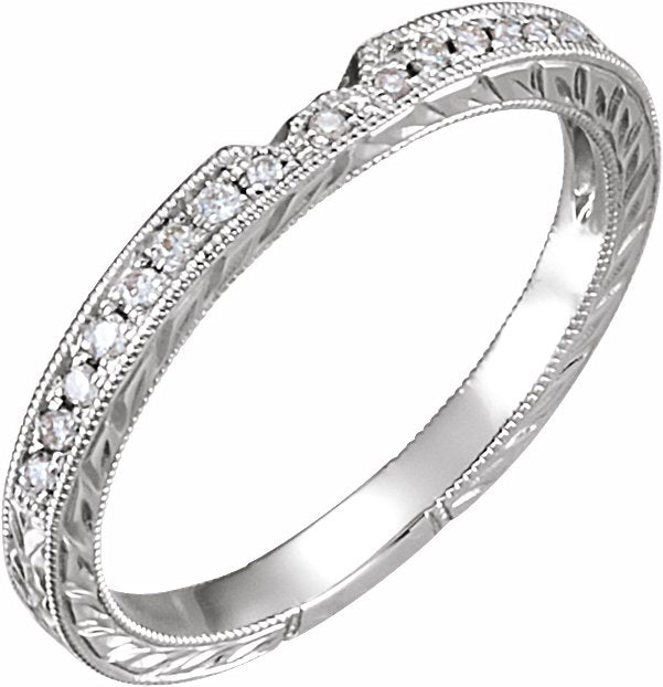 14K White  1/10 CTW Diamond Band