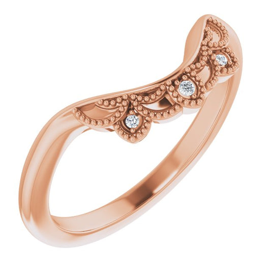 14K Rose .01 CTW Diamond Matching Band