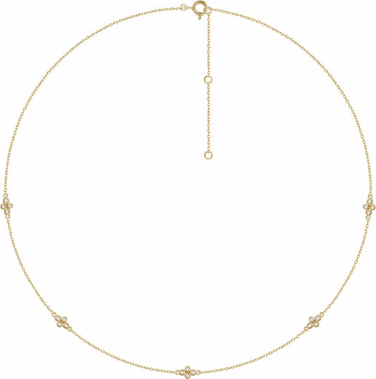14K Yellow 1/6 CTW Diamond 5-Station 18 Necklace