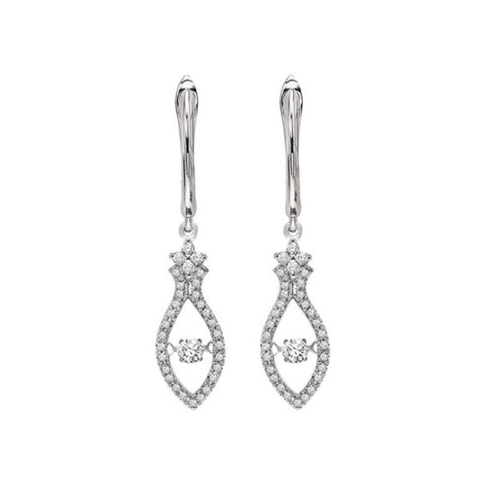 Gems One 14KT White Gold & Diamond Rhythm Of Love Fashion Earrings  - 3/8 ctw