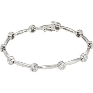 14K White 1 CTW Diamond Line 7 1/2 Bracelet