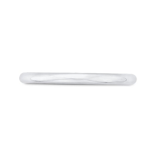 Shah Luxury 14K White Gold Plain Wedding Band