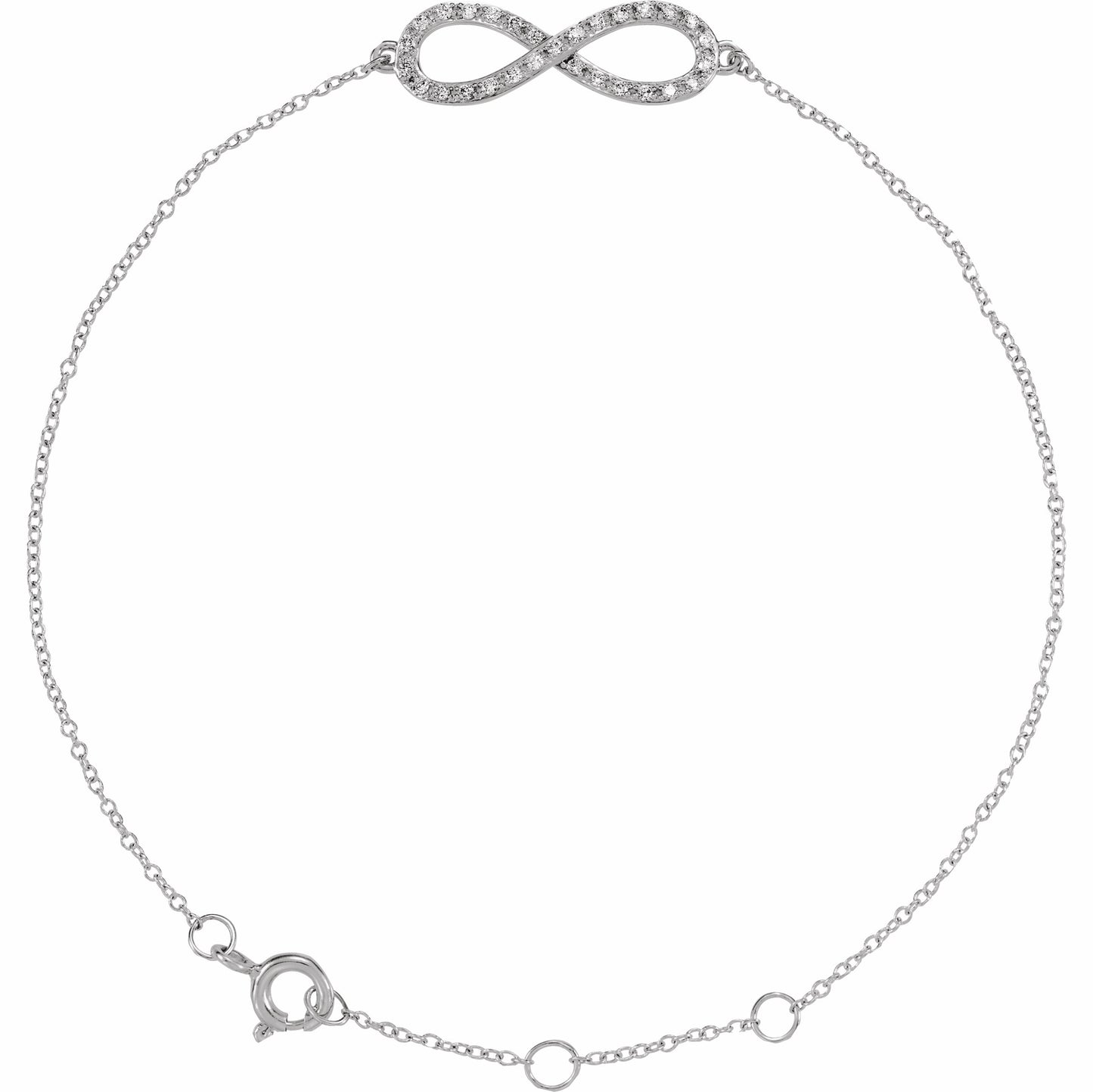 14K White 1/6 CTW Diamond Infinity-Inspired 8 Bracelet